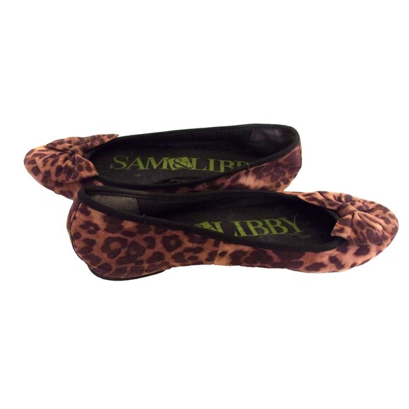 Sam and Libby Vintage Leopard Pattern Flats Large Bow Sz. 8 1/2 - Picture 4 of 7